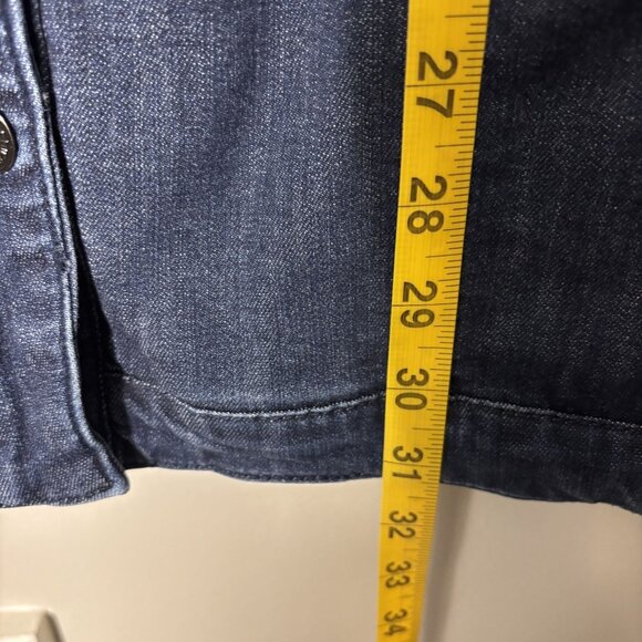 Chicos Deep Blue, Indigo Denim Button-Front Jacket With Pockets Chicos Size 4 - Picture 8 of 11